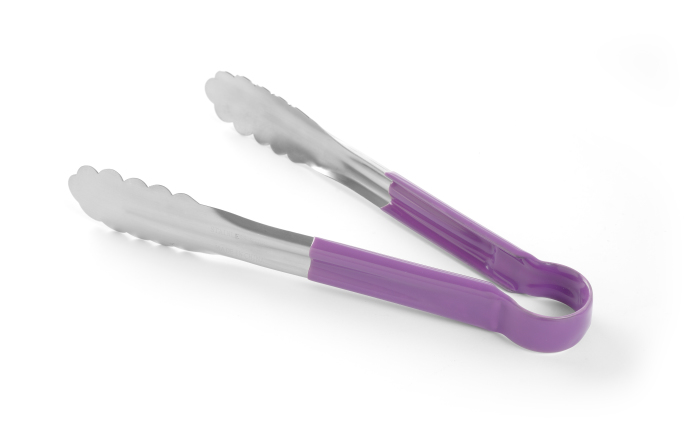 Servierzange mit Plastikgriff hitzebeständig 30cm - Lila